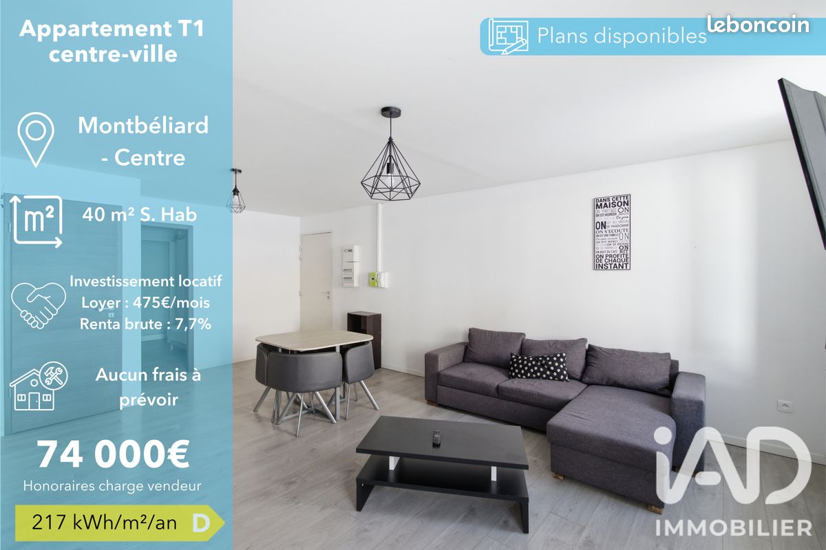 Appartement 2 pièces 40 m² · à Montbéliard · 40 m² · 74 000 €