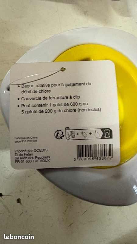 Piscine -DIFFUSEUR AVEC PINCE POUR GALET DE CHLORE - SÉRIE PRO (image 2)