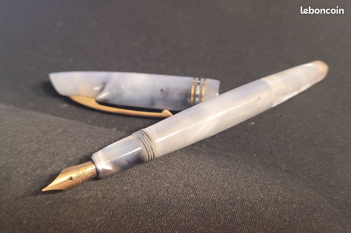 Stylo Plume Corps Nacre Argenté - Neuf Avec étiquettes, Cartouches