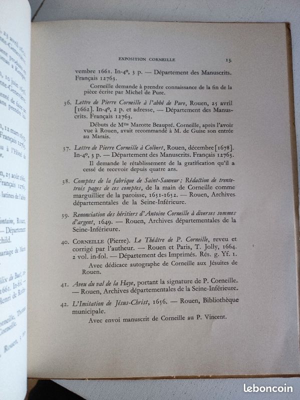 Pierre Corneille et le théâtre de son temps. Expo org pour la célébration du 3e centenaire du Cid (image 2)