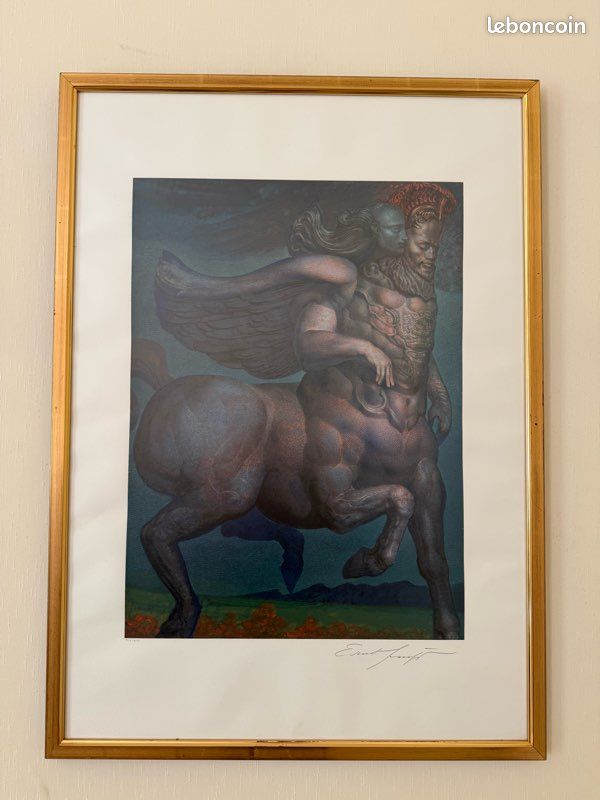 Lithographie « pégase et la muse » par Ernst FUCHS (image 1)