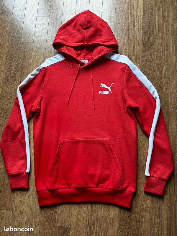 Sweat à Capuche Rouge Homme - Taille S/M - Bon État Occasion