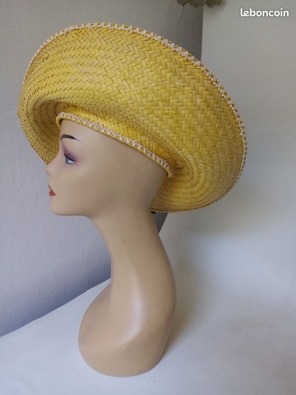 Robe Originale à Ceinturer Manche 3/4 Imprimé Géométrique Vert Rose Vintage 1970 T40 T38