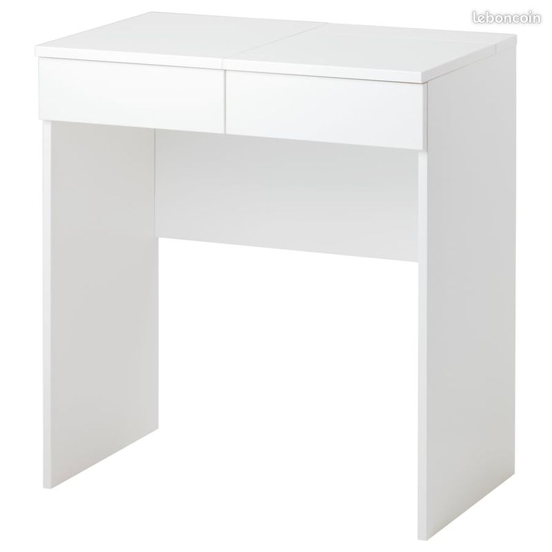 Coiffeuse ou petit bureau blanc BRIMNES Coiffeuse IKEA avec miroir – très bon état (image 1)