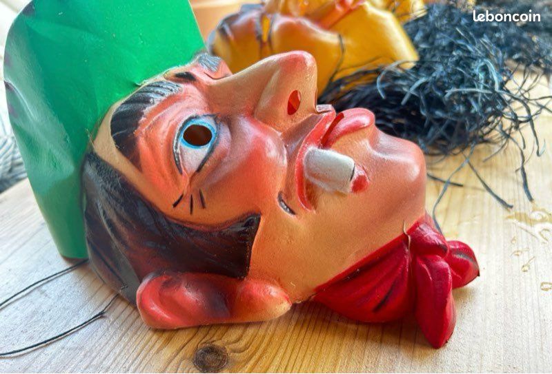 Grand Masque César Coq Carnaval - France 1066 - Vintage Années 60 - Plastique Rare