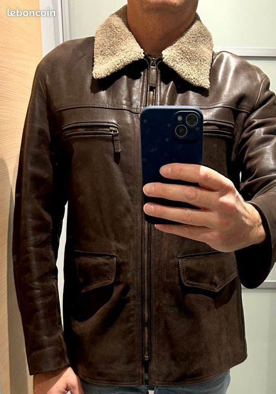 Veste cuir aviateur ARMANI (image 1)