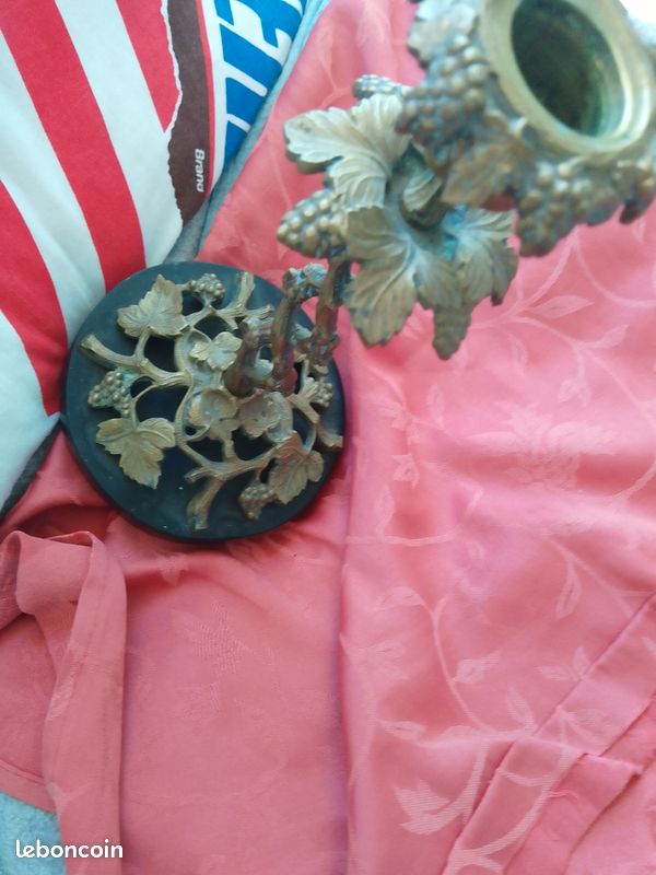 Vends bougeoir cuivre socle marbre (image 2)