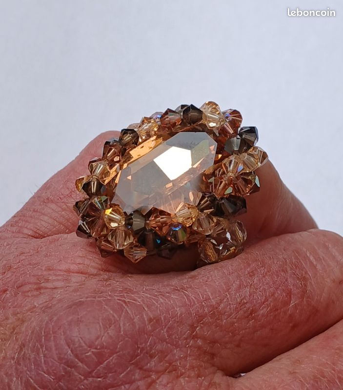 Bague en perles de cristal de swarovski (image 3)