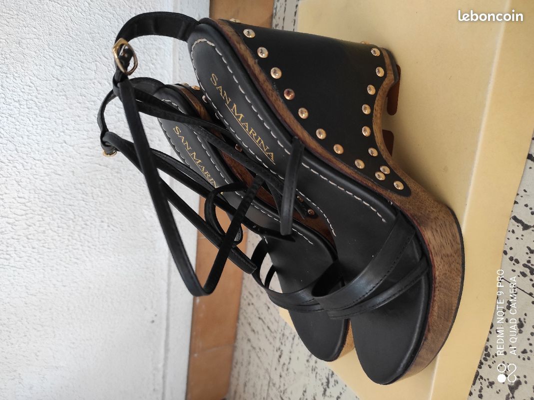 Chaussures cuir et bois San Marina (image 2)