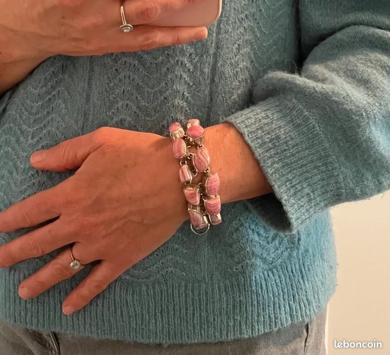 Magnifique bracelet argent et rhodochrosites (image 14)