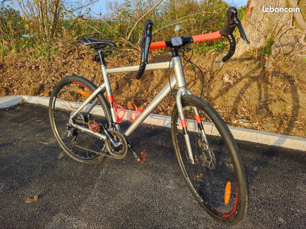 Gravel SERIOUS Valparola X Disc - Argent et Orange - Taille L (56) - Vélos