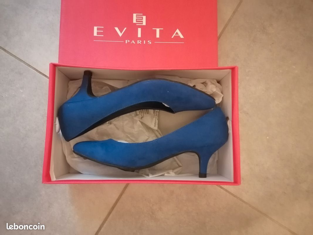Escarpins bleu taille 38/39 (image 1)