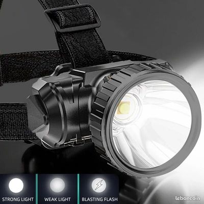 Lampe frontale Phare zoom télescopique portable, Réglage à 90 degrés monté sur la tête pour les