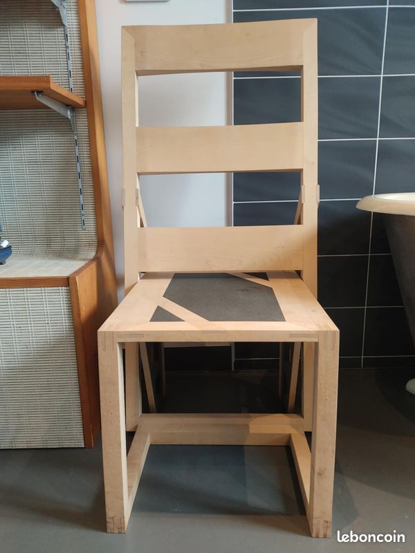 Fauteuil transformable en bois – Cie Ébéniste, modèle Epacs (image 1)