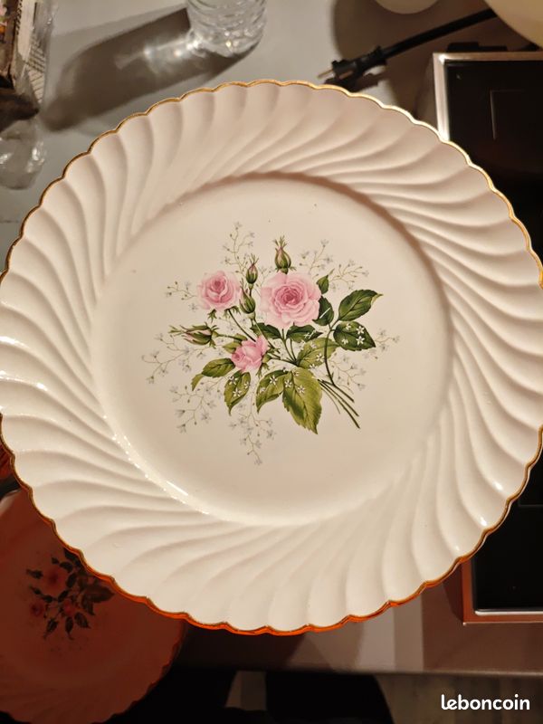 PAIRE D'ASSIETTES ANCIENNES Faïence De Luneville KG 19eme Modèle