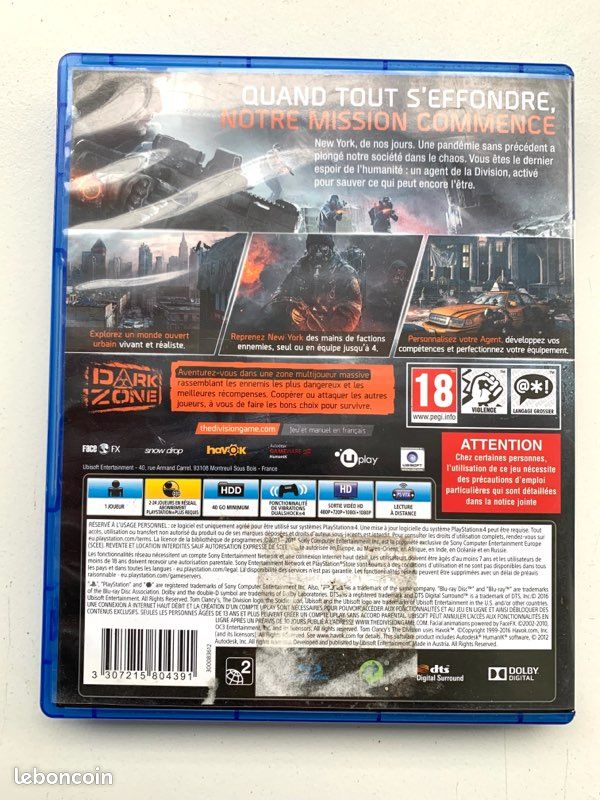 Jeux ps4 tom clancy’s thé division (image 2)