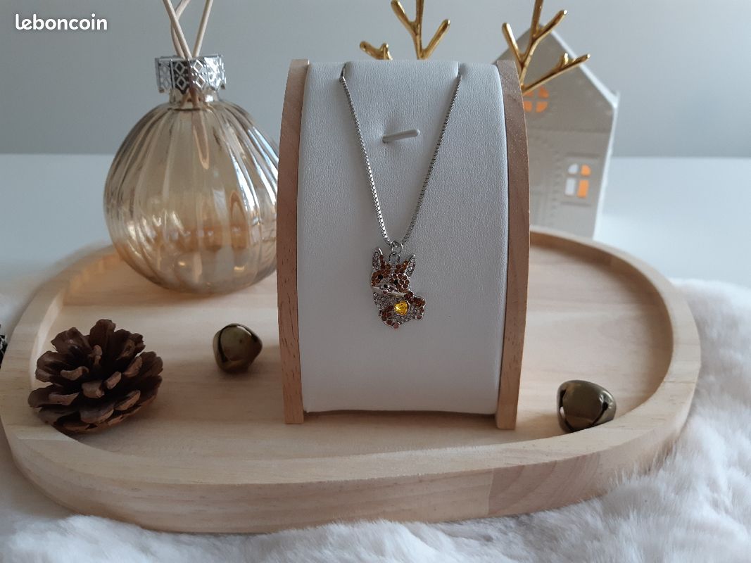 Collier pendentif femme acier inoxydable chien corgi (image 3)