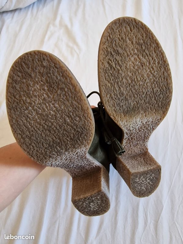 Bottines en cuir kaki Creeks (image 5)