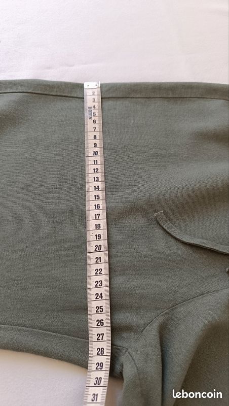 Pantalon coton lin kaki taille 34 (image 7)