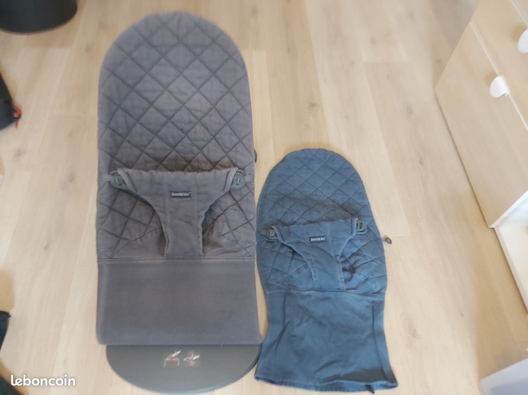 Transat BabyBjörn avec 2 housses bleu et gris (image 2)