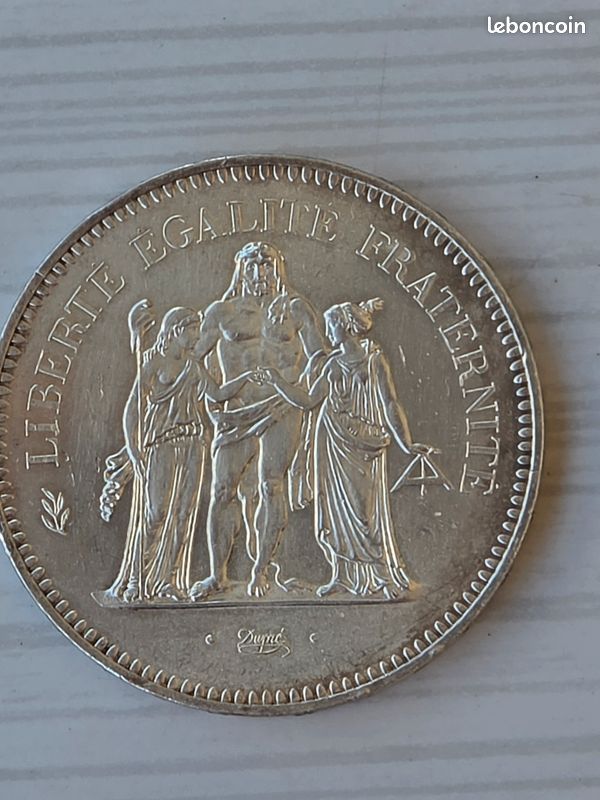 Pièce en argent 50 Francs Hercule 1975 (image 6)