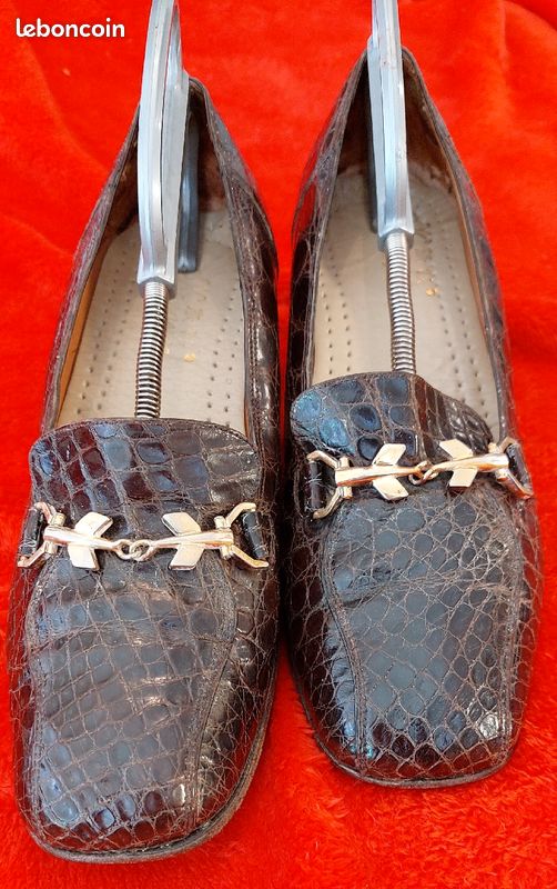 Mocassin vintage cuir croco (image 6)