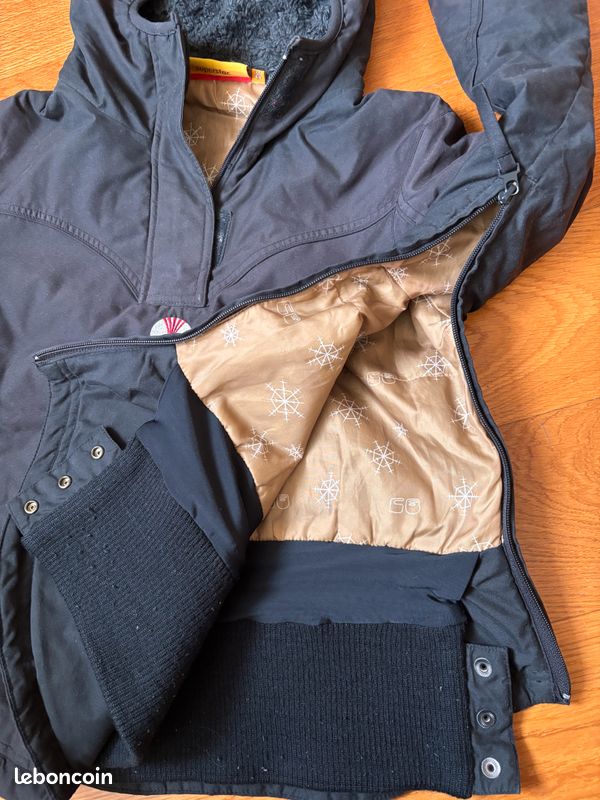 Gilet Zip Kanabeach Woba - Taille L - Coton Noir - Neuf Avec étiquettes - Valeur 74