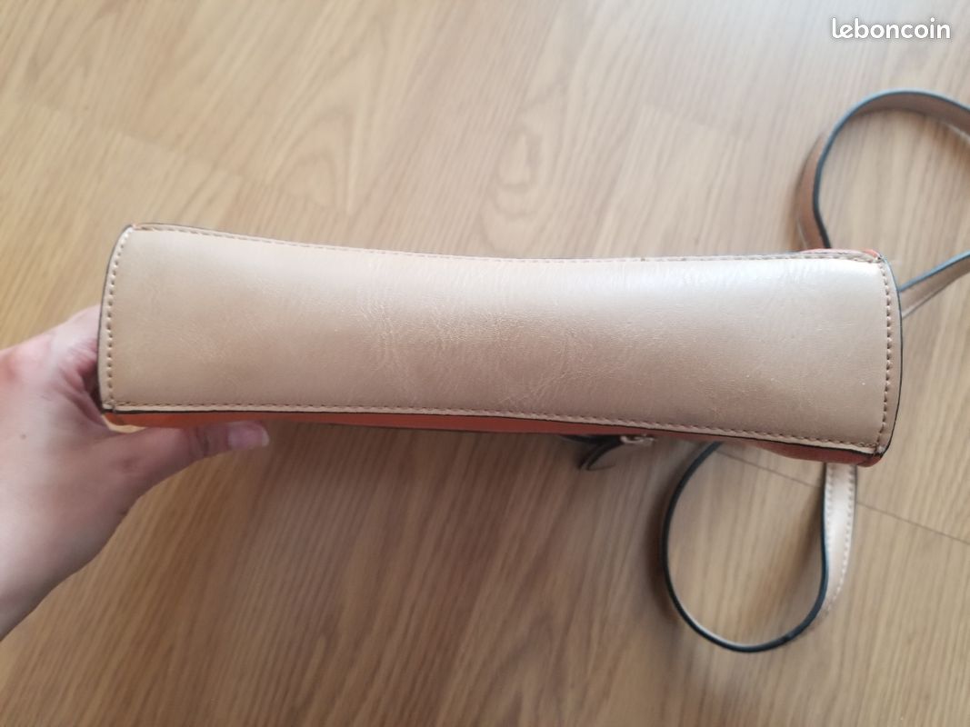 Petit sac à main beige orange léopard (image 5)