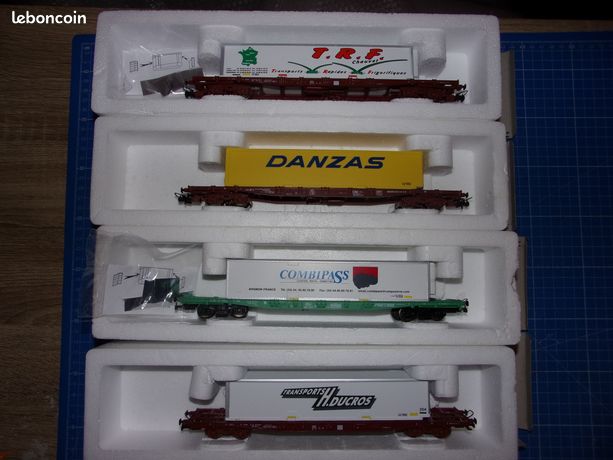 JOUEF 6454 WAGON Car Train HO PLATEAU CONTAINER CNC SNCF NEUF Railway