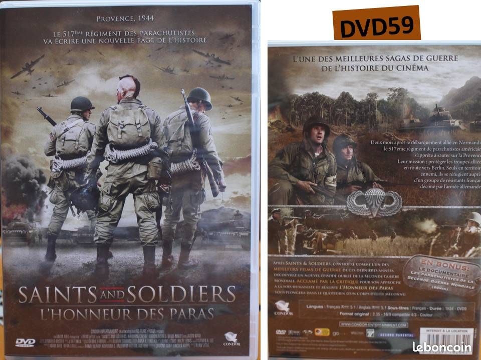 Dvd: SAINTS &amp; SOLDIERS - l'honneur des paras - DVD - Films