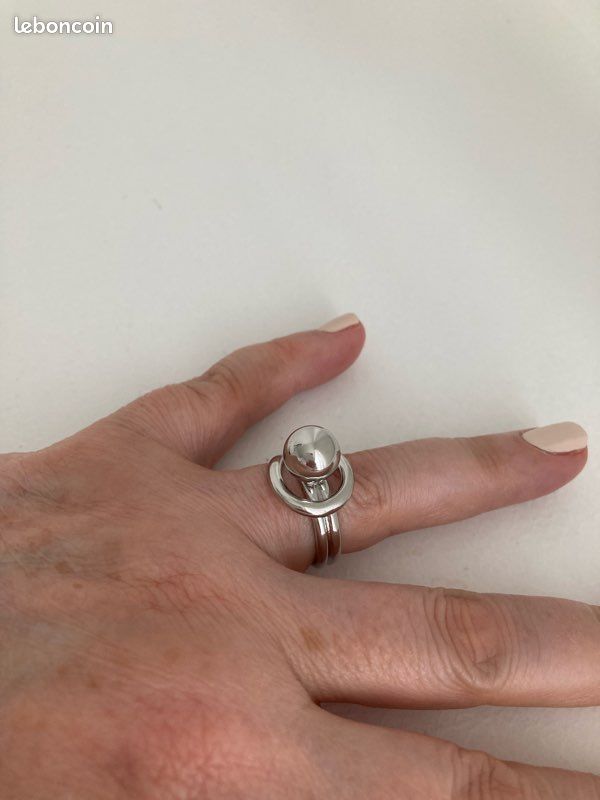 Bague Boule En Argent 925 - Taille 54, Occasion, Style Minimaliste