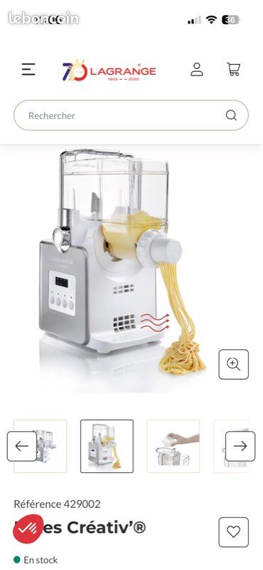 Machine à Pâtes LAGRANGE Pâtes Créativ' 429002 - NEUVE
