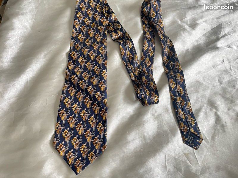 Cravate Vintage En Soie - Marque Soie, Multicolore, Occasion En Bon état Général