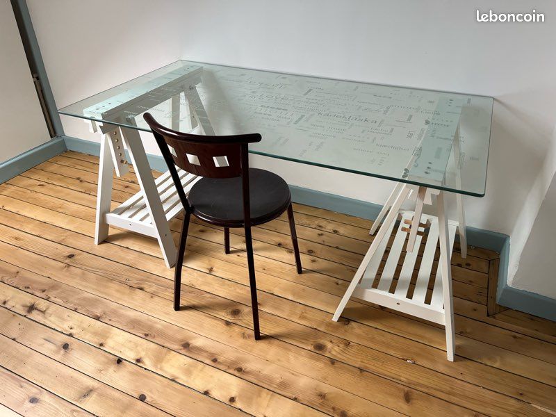 Grand bureau en verre (image 1)