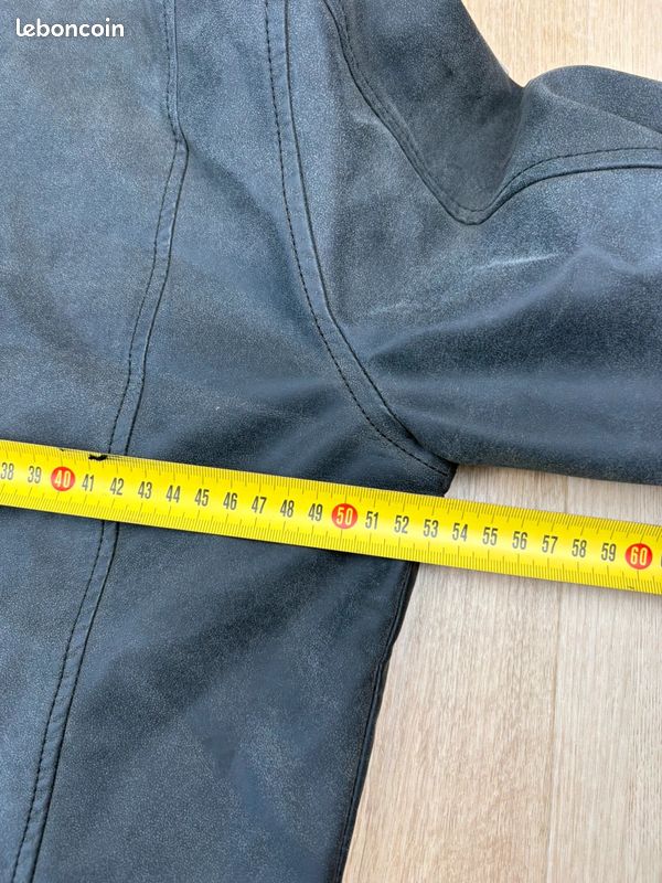 Blouson motard gris Kaporal taille L veste simili cuir et capuche amovible homme style (image 15)