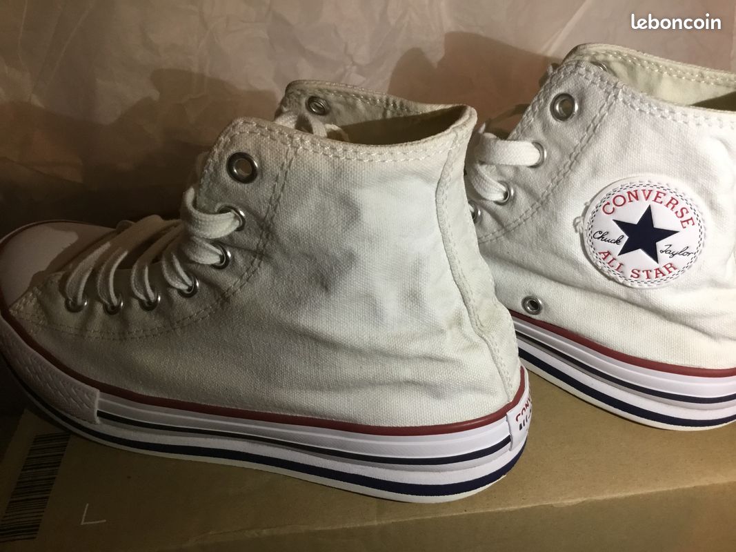 Baskets montantes Converses blanc cassé /écru femme taille 36