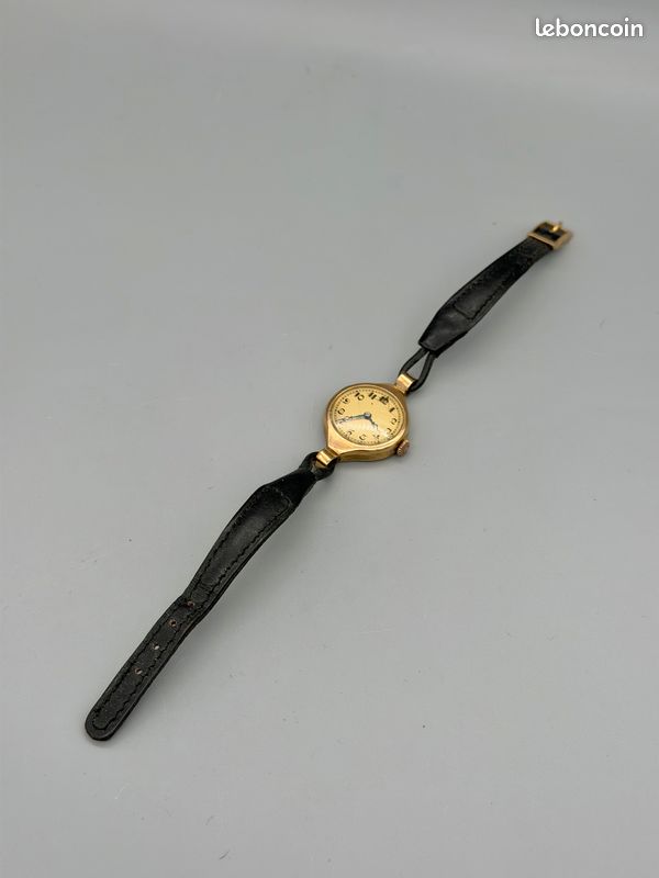 Montre vintage plaqué or en bon état général et de fonctionnement. Boîtier de 22mm (image 2)