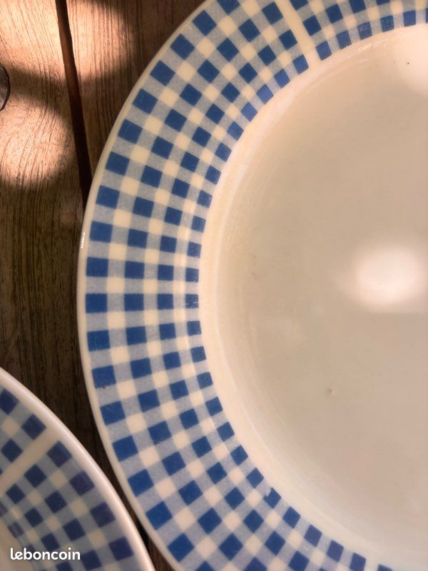 12 assiettes 19 cm décor Vichy (image 3)