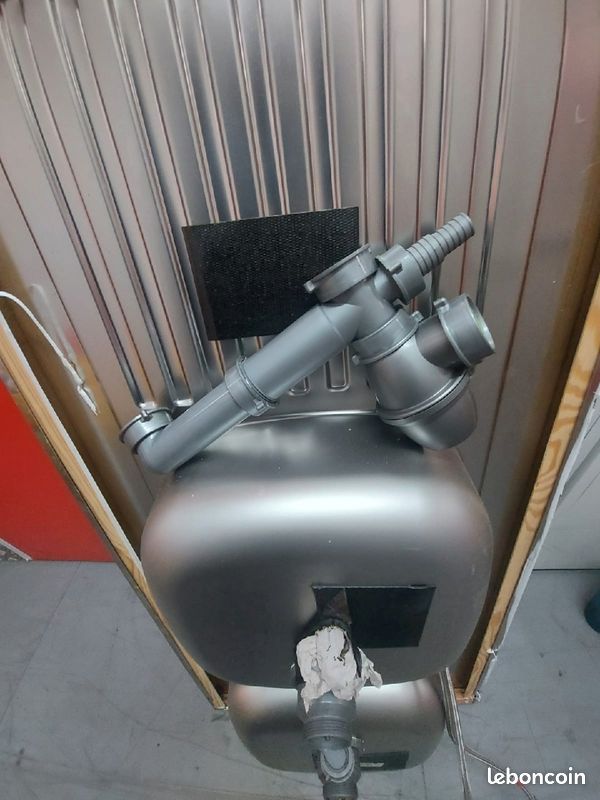 Bac 2 éviers pour cuisine et meuble support avec 3 portes (image 3)