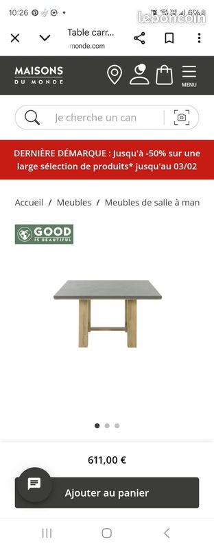 Table à manger maison du monde (image 1)
