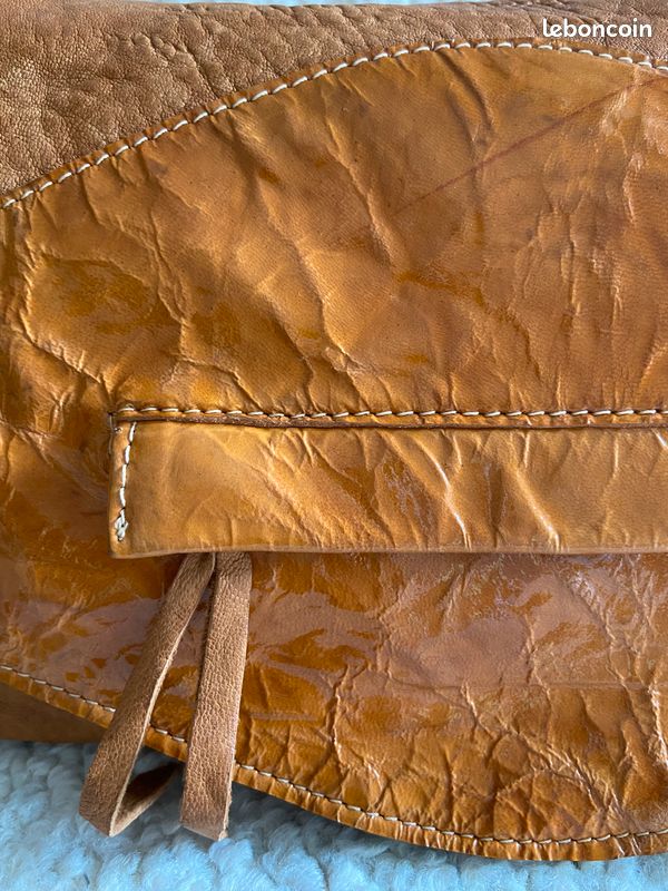Pochette en cuir Camel (image 2)