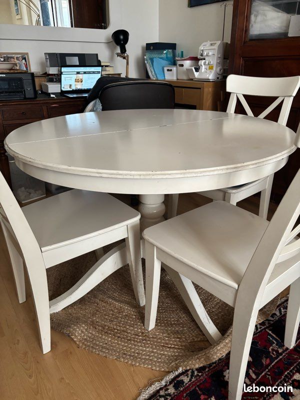 Table de salle à manger ronde IKEA et 4 chaises (image 2)