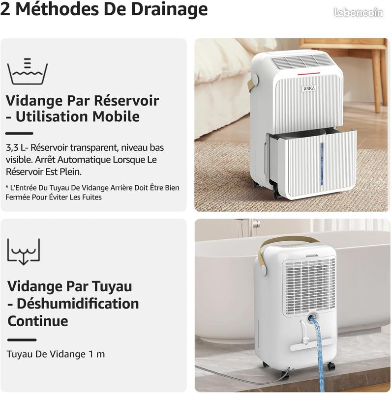 Déshumidificateur d'air Électrique 16L/Jour Réservoir d'eau 2 L, Déshumidificateur d'Air Silencieux Portable (16L - 25㎡) | Leroy Merlin Déshumidificateur d'air Électrique 16L/Jour Réservoir d'eau 2 L, Déshumidificateur d'Air Silencieux Portable (16L - 25㎡) | Leroy Merlin