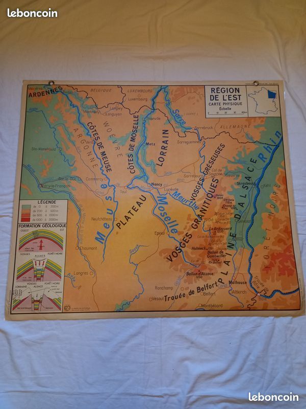 Carte scolaire ancienne Régions du Nord et de l'Est (image 1)