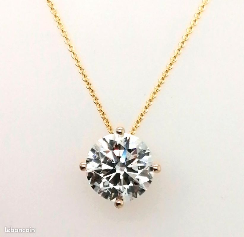 Collier or avec diamant de laboratoire carats Montres Bijoux
