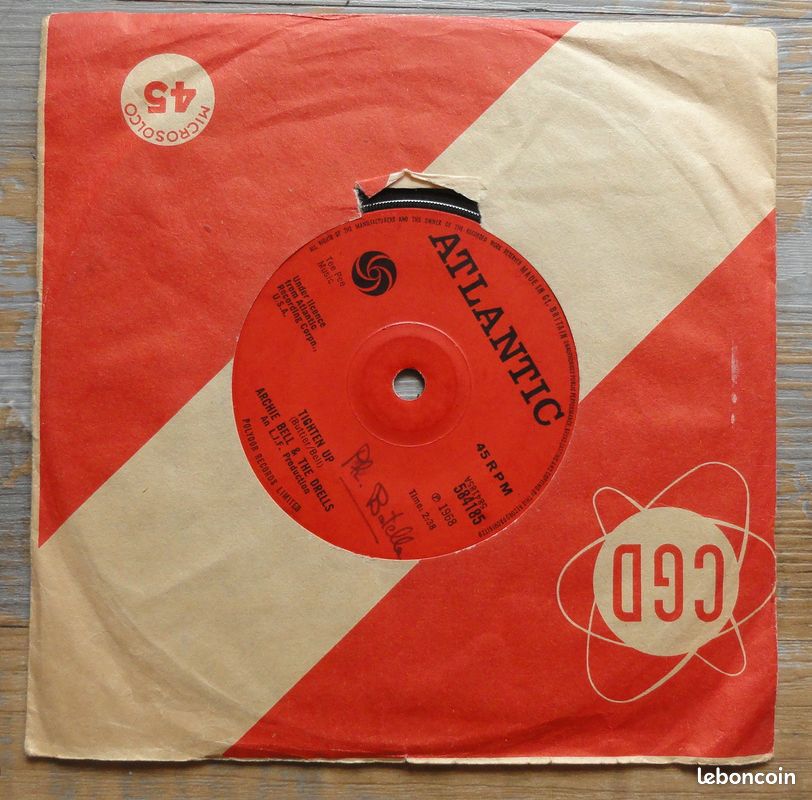 Disque Vinyle Archie Bell & The Drells 45T Tighten up (image 1)