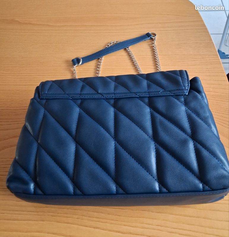 Sac à Main Vintage Guy Laroche Années 90 – Bleu Marine, Porté épaule, Cuir Et Plastique