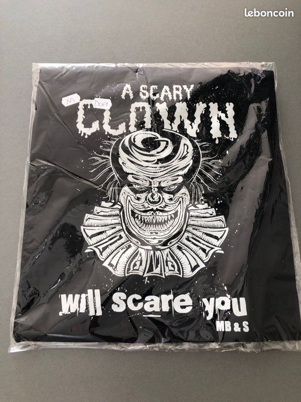 T-shirt noir scary clown - D061 (image 1)