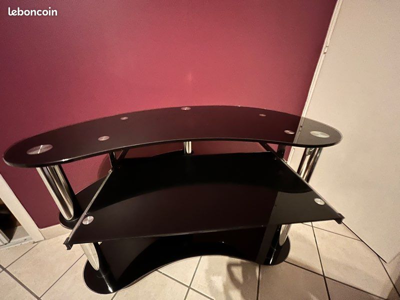 Bureau en verre pour ordinateur / table (image 2)