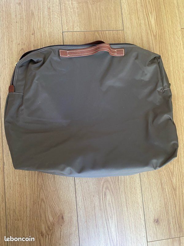 Sac porte documents Longchamp kaki en toile (image 2)